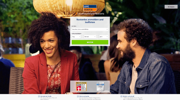 LoveScout24 Homepage Sceenshot