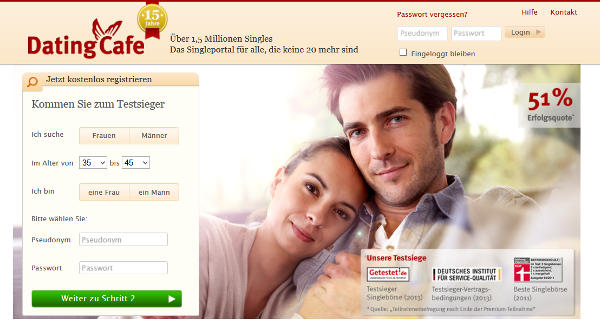 1. Bei Dating Cafe gratis in die Partnersuche einsteigen