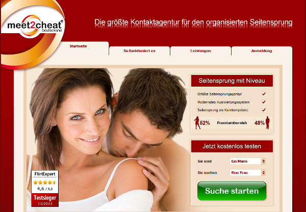 Meet2Cheat Homepage Sceenshot