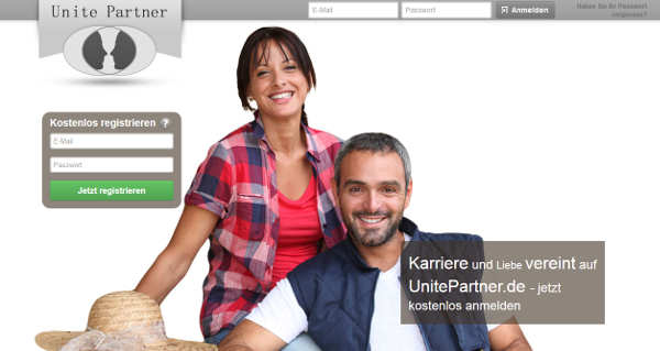 UnitePartner Homepage Sceenshot