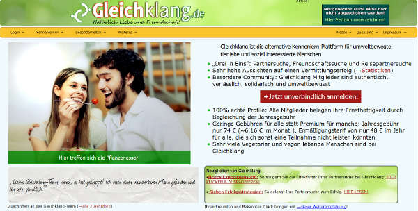 Gleichklang Homepage Sceenshot