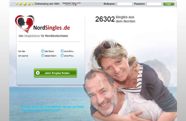 Nordsingles Homepage Sceenshot