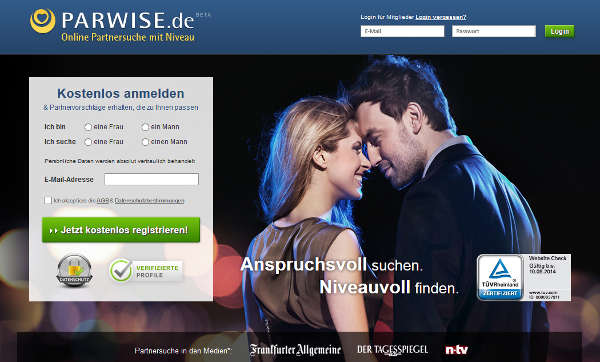 Parwise Homepage Sceenshot