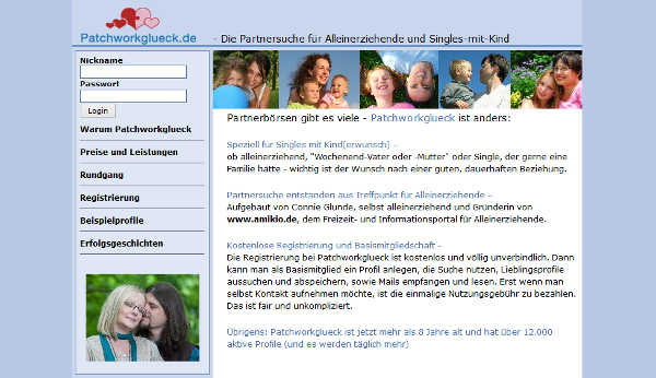 patchworkglueck Homepage Sceenshot