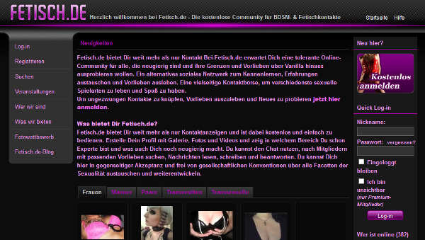 Fetisch.de Homepage Sceenshot