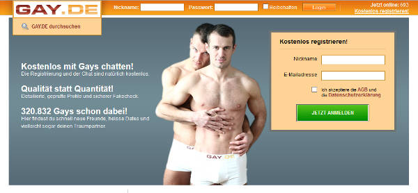 GAY.DE Homepage Sceenshot