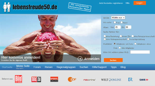 Lebensfreude50 Homepage Sceenshot