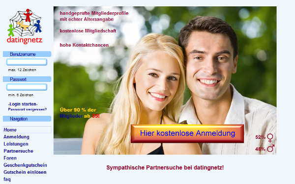 datingnetz Homepage Sceenshot